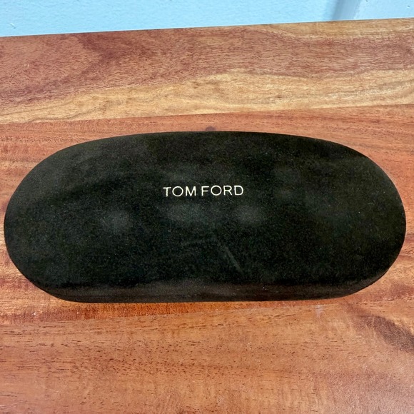 Tom Ford Accessories - Tom Ford Dark‎ Brown Velvet Hard Eyewear Case with Cleaning Cloth Gold Logo